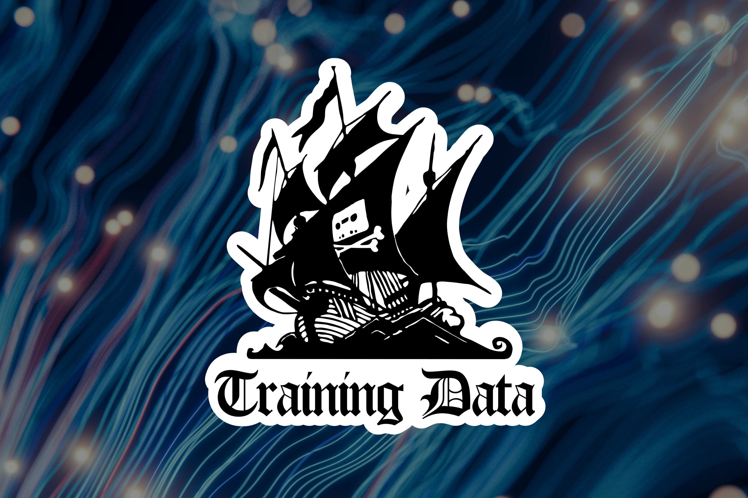 The Pirate Bay logo but it says Training Data