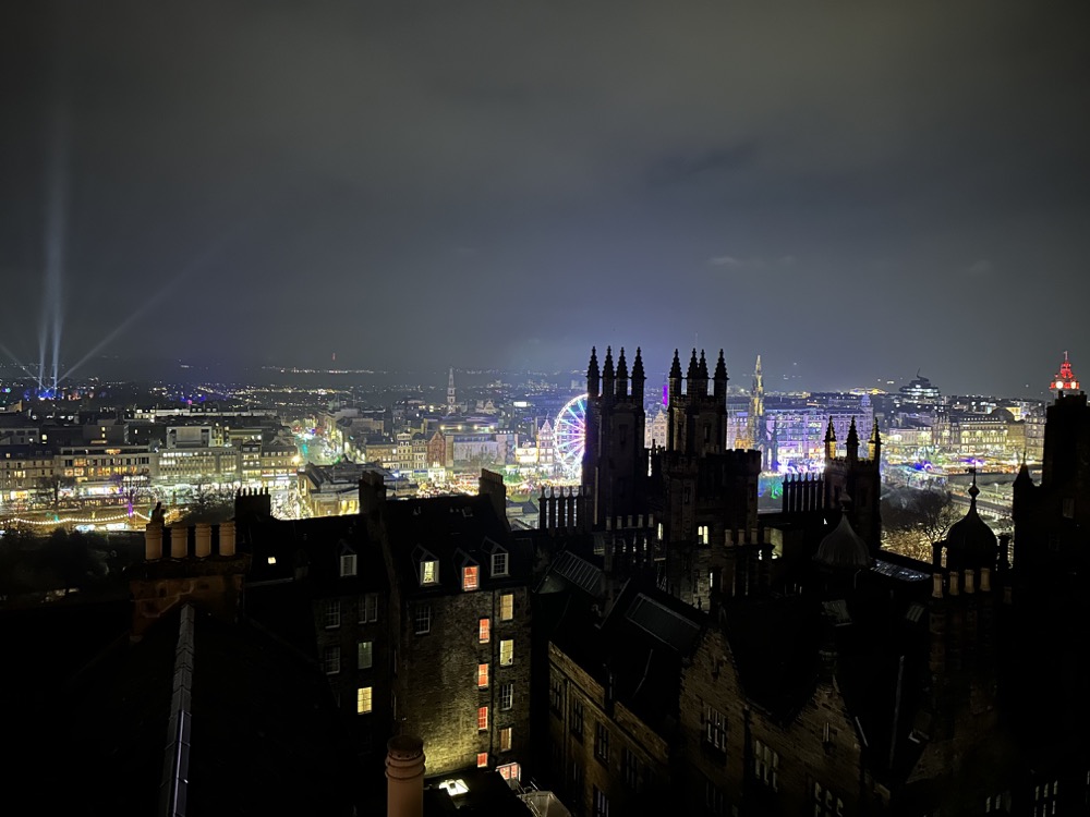 The Edinburgh skyline at night