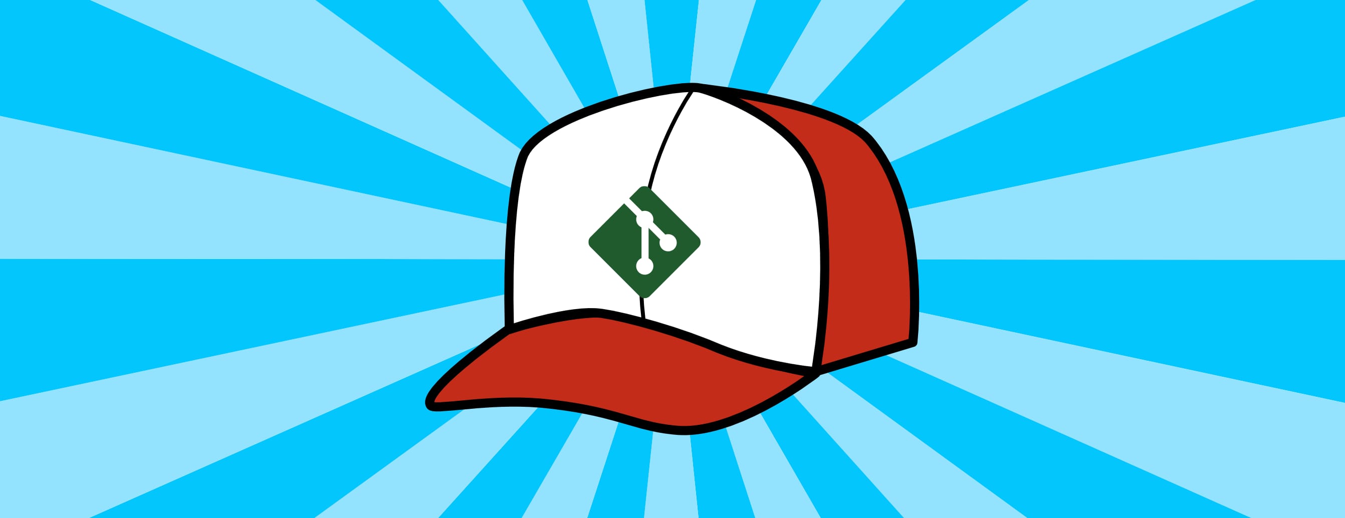 A red hat like Ash from Pokémon but it has the git logo on it