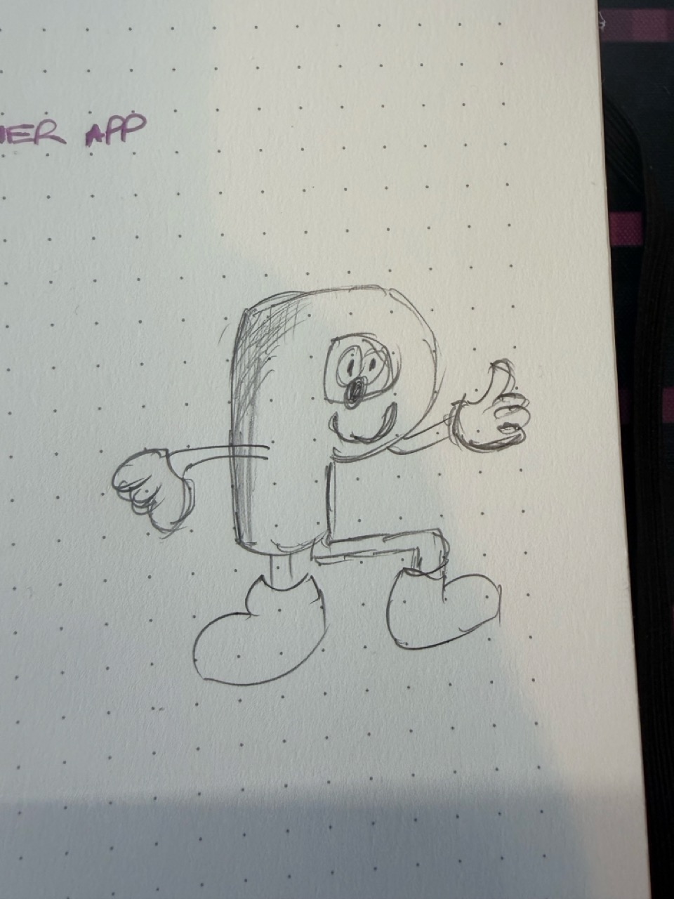 A character in the shape of an A