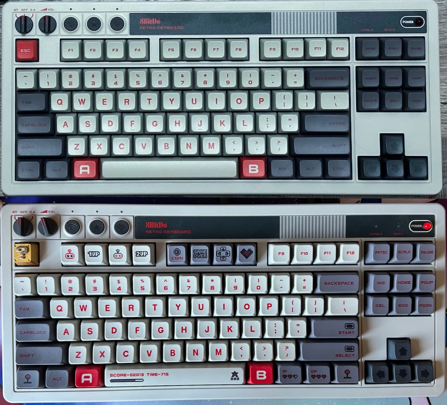 Comparison of the keyboard before and after