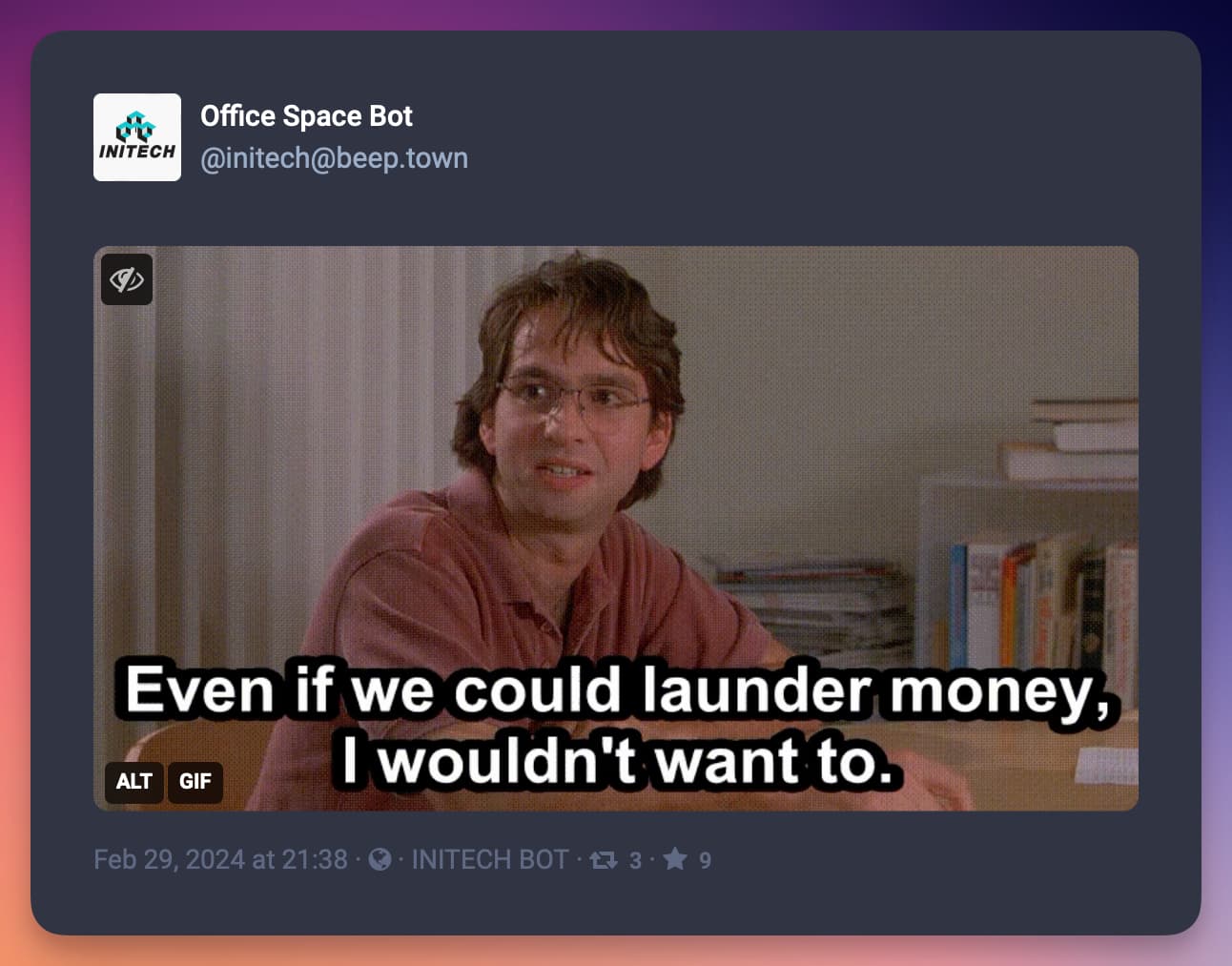 Office Space bot toot