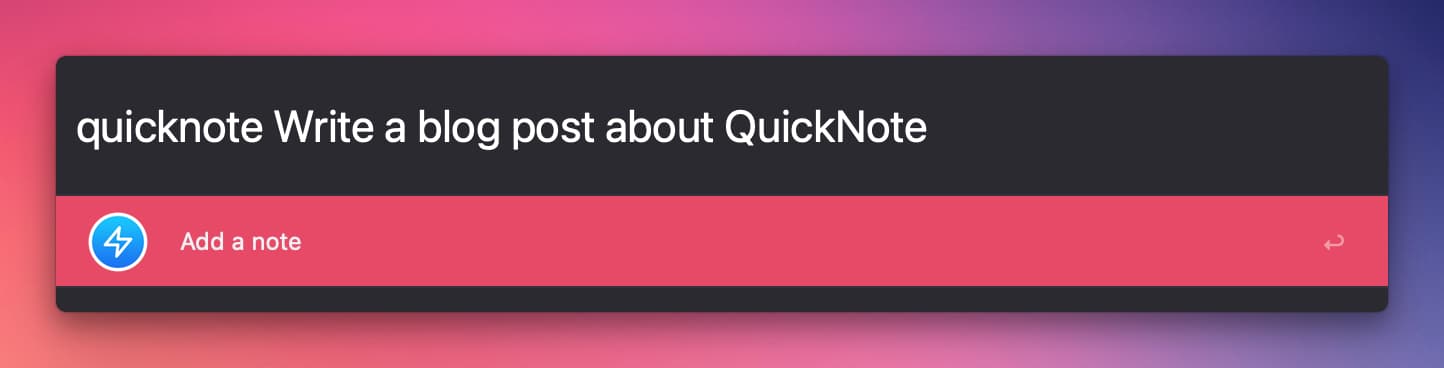 QuickNote window