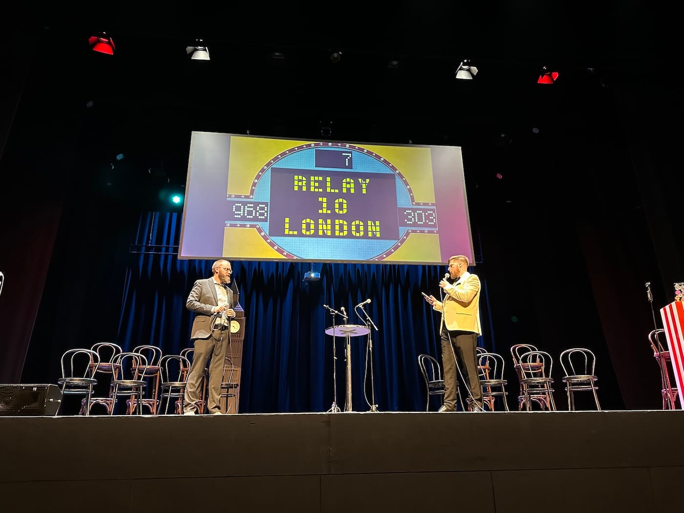 Myke and Stephen on stage